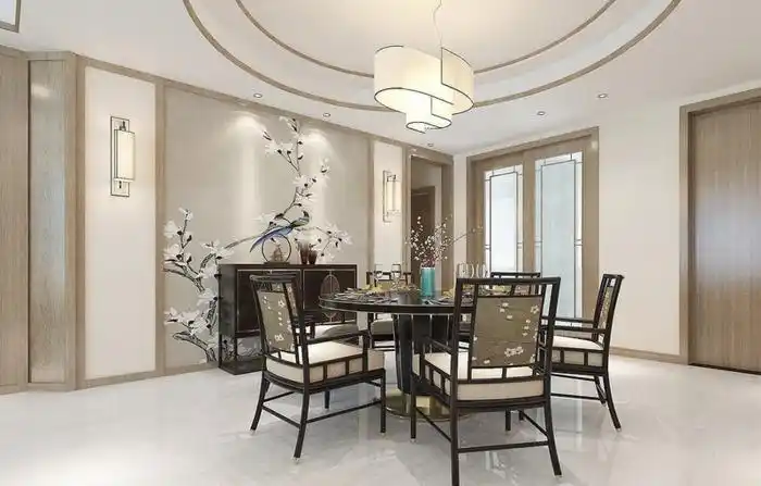 长方形客厅餐厅二合一装修图中式长方形客厅餐厅二合一装修图一体