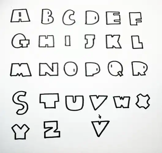 胖胖的大写英文字母,一起来画吧! - 简书