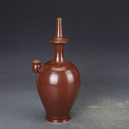 宋瓷收藏定窑紫金釉净水瓶仿古瓷器古董古玩旧货老货收藏摆件