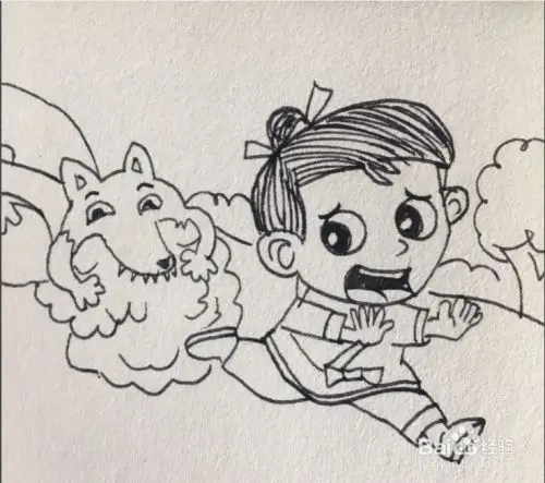 简笔画狼来了的故事怎么画?