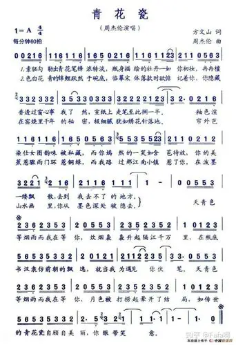 求青花瓷a调琵琶谱?