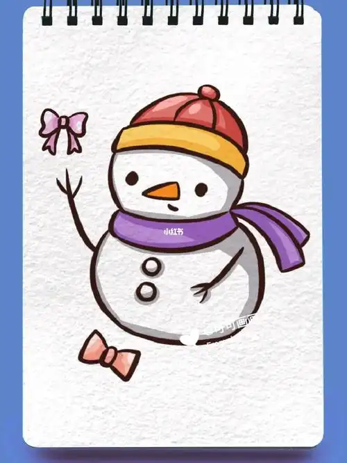 圣诞节小雪人简笔画简单可爱手帐卡通素材