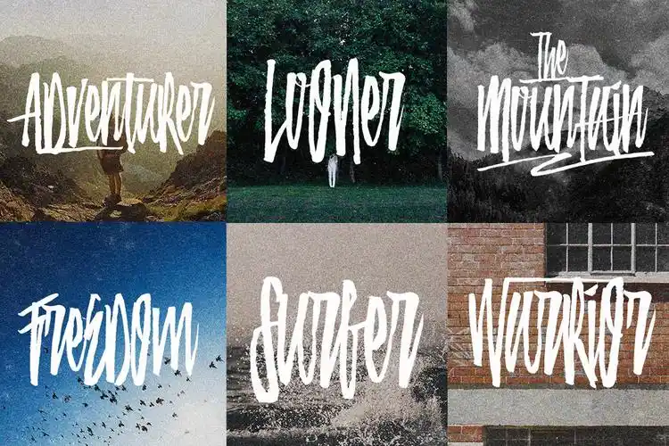 90年代手写粗犷笔刷字体 minority extras script