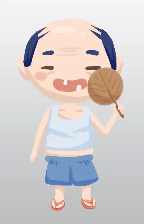 拿着扇子的老伯伯下载-编号19474731-二十四节气-我图网