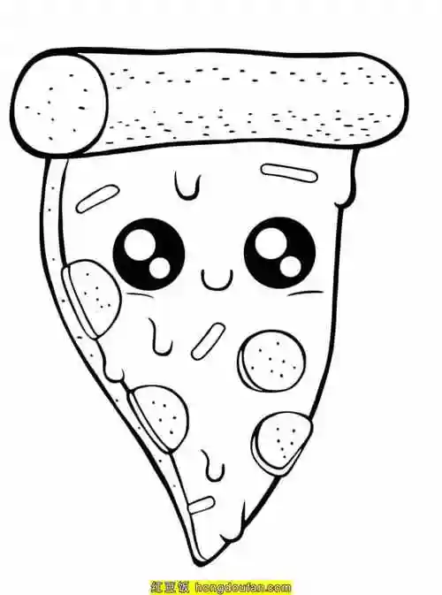 19张炸鸡汉堡薯条杯子蛋糕巧克力糖果卡通涂色简笔画