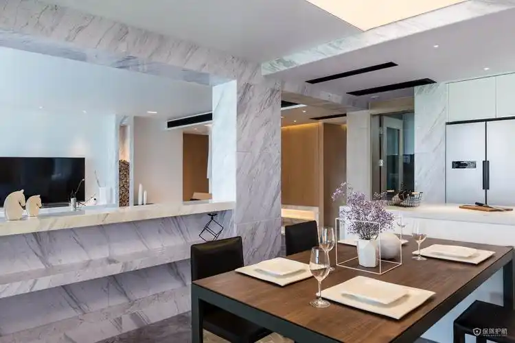 长方形客厅餐厅隔断设计,餐厅客厅一体设计效果图