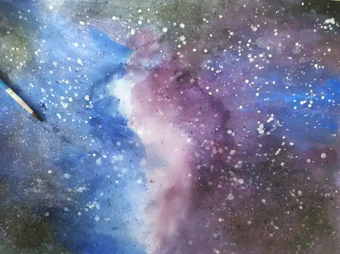 水粉画之临摹星空