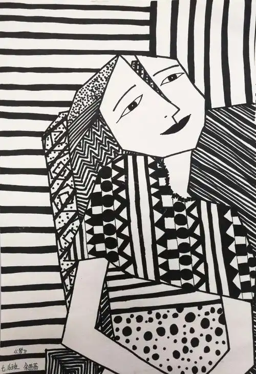 省实验文博初一美术优秀作品——单色装饰画(下篇) - 美篇