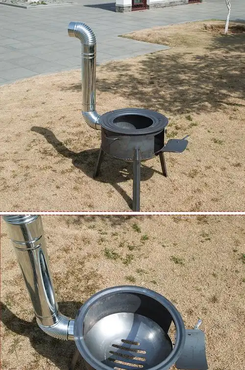 农村家用灶烧土柴火炉地锅火野外室内移动的小户外无烟烧庭院灶台 特