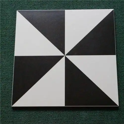 黑白格子釉面地砖仿古小花砖300x300餐厅厨房卫生间防滑地板砖壹德壹