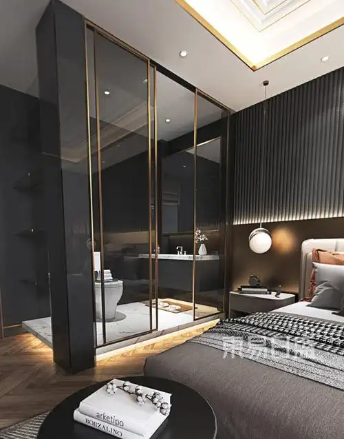 主卧港式轻奢风格装修效果图效果图