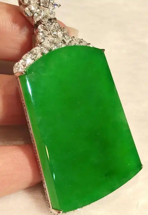 冰种正阳绿翡翠无事牌吊坠天然缅甸a货正品18k金镶嵌满帝王绿挂件
