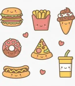 炸鸡腿披萨汉堡包卷饼可乐薯条 快餐简笔画大全其他简笔画手抓饼