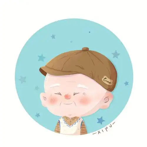 插画老爷爷头像