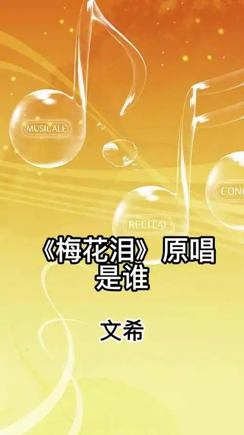 《梅花泪》原唱是文希,让我们一起来欣赏吧