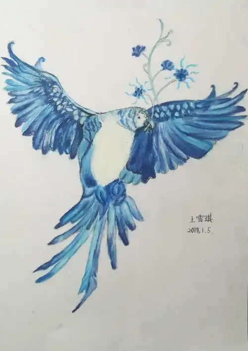 王雪琪(初一)2018作品微画展～农安王卫美术课堂