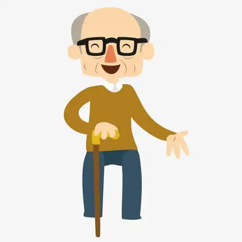 拄拐杖的老爷爷