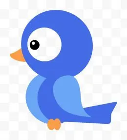 卡通可爱蓝色小鸟