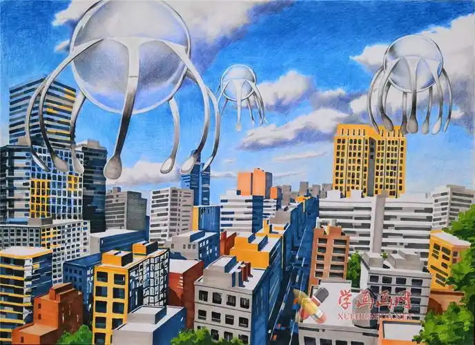 《多用途仿生水母 》__科幻画_科幻画图片大全_学画画网_国内最大的