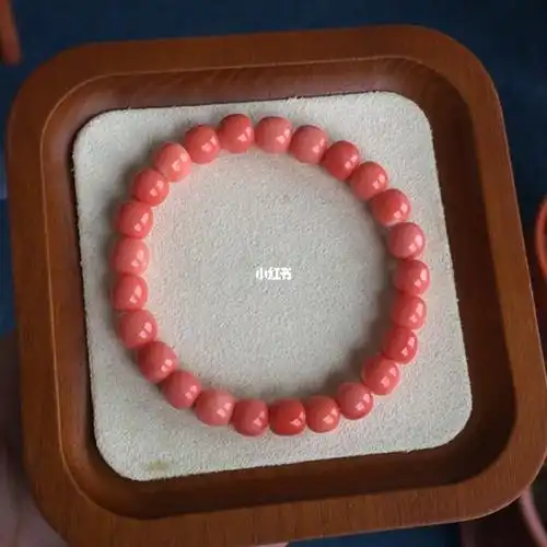 天然珊瑚台湾莫莫粉手链