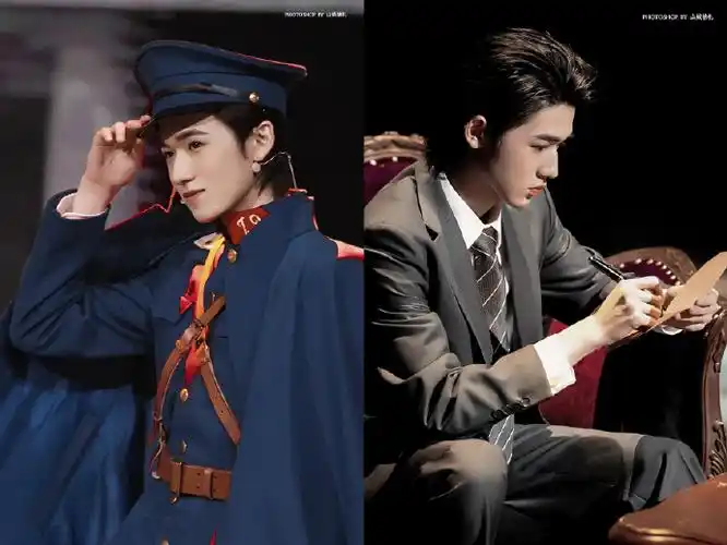 宋亚轩王牌对王牌蓝色军装造型