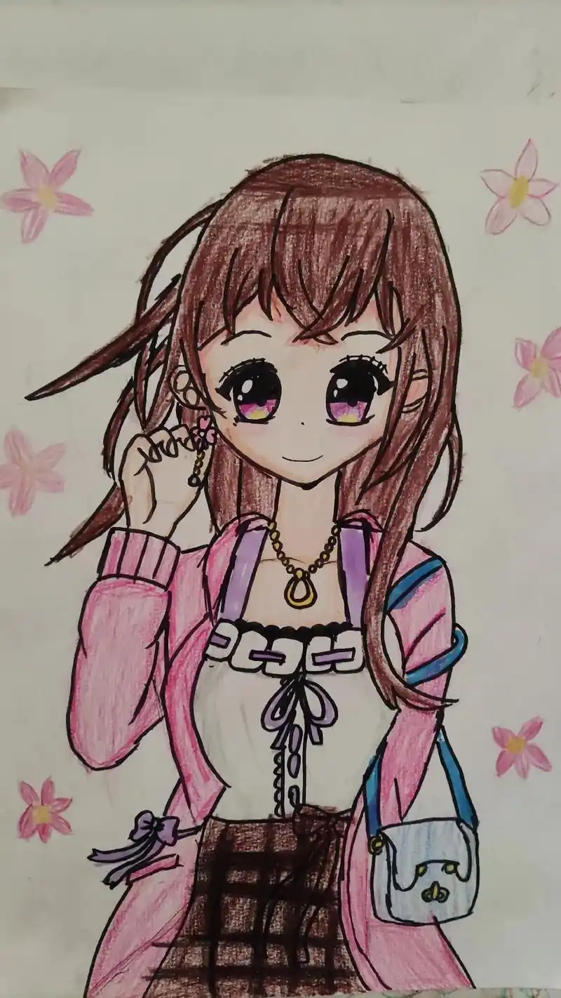 你怎么那么可爱呢#爱画画的小朋友 #动漫人物绘画 #漫画女孩 - 抖音