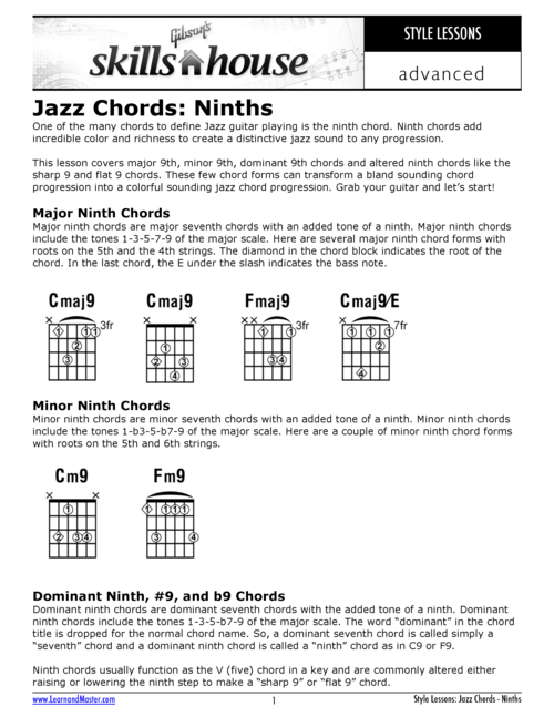 爵士乐和弦练习吉他谱1