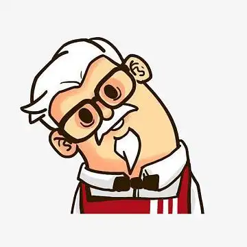 卡通肯德基老爷爷标志歪头