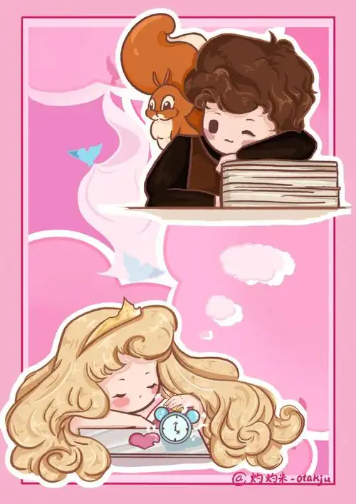 迪士尼公主上班情头睡美人