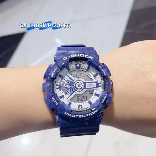 怕碰不怕摔的青花瓷97蓝白配,特别显白,爱了爱了#国潮  #卡西欧手表