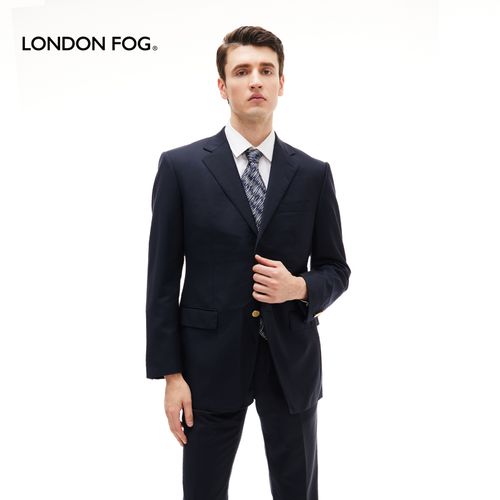 伦敦雾春夏新品休闲西装两粒扣金色扣净色后中开叉西装套装外套男