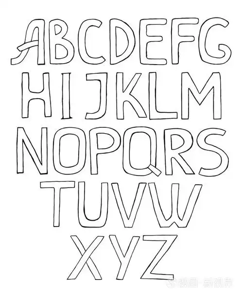 白色背景上的粗略字母表插画-正版商用图片1lv01u-摄图新视界