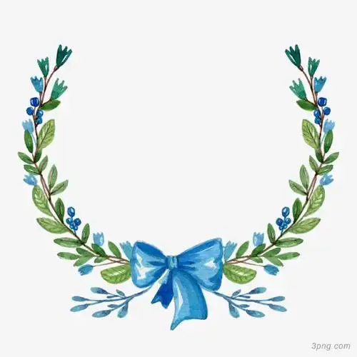 矢量蓝色花边png素材透明免抠图片-装饰效果