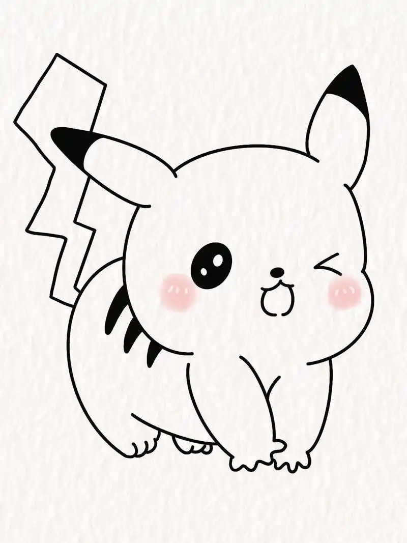 简笔画教程—可爱的皮卡丘 可爱的皮卡丘,有多少人还记得呢!