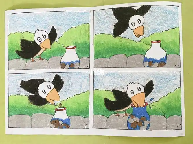 小花猫去钓鱼简笔画