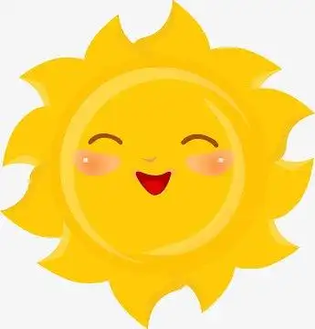 卡通黄色笑眯眯太阳