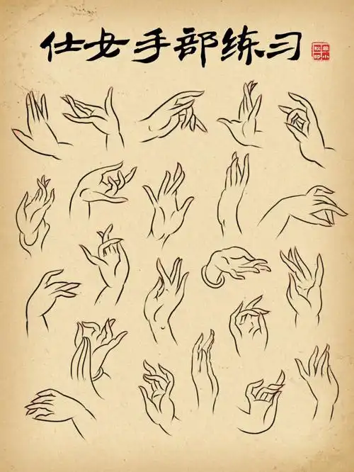 画画素材  #古风插画  #手绘  #手部  #ipad画画  #插画分享 #兰花指