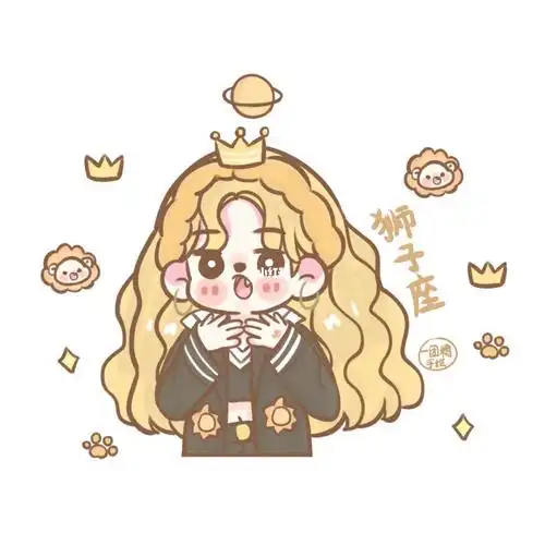 原创简笔画十二星座狮子座