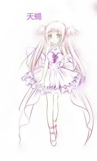 简笔画q版人物萌教程天蝎座星座公主