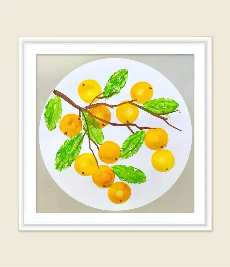 枇杷水果主题创意画 #亲子创意画 #创意美术 #儿童画 #拓 - 抖音