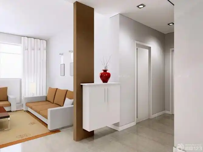 2020现代简约客厅木工鞋柜隔断装修效果图大全集