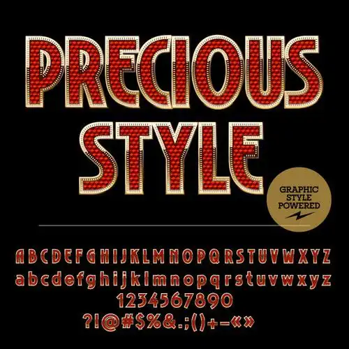 矢量白边粗狂字体元素模板