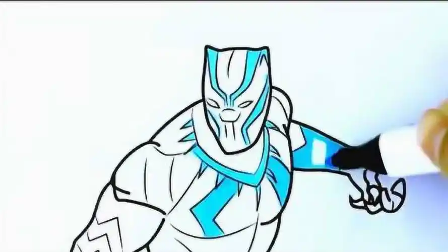 儿童涂色画:画画黑豹