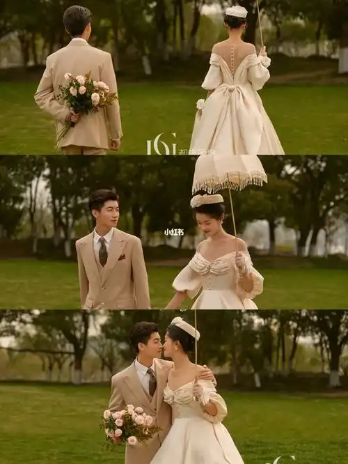 法式复古色调是传统油画的味道与其他写意婚纱照风格相比法式意味更加