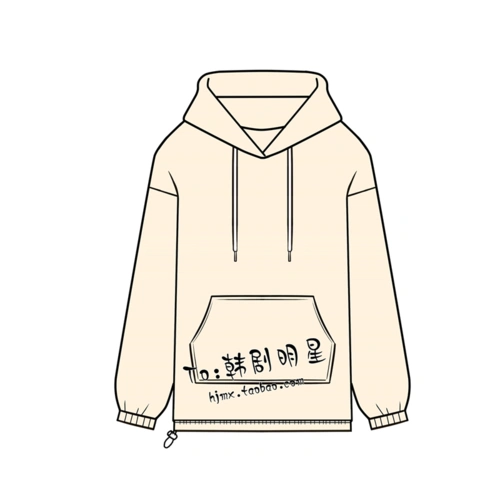 韩剧startup南柱赫同款米白色加绒连情侣款卫长袖卫衣